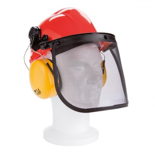 Casque protection complet Visière + oreillettes anti-bruit