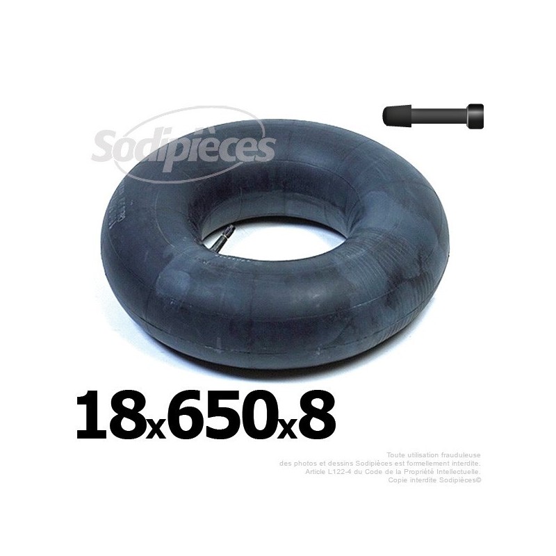 Chambre à air 18 x 650 x 8 valve droite