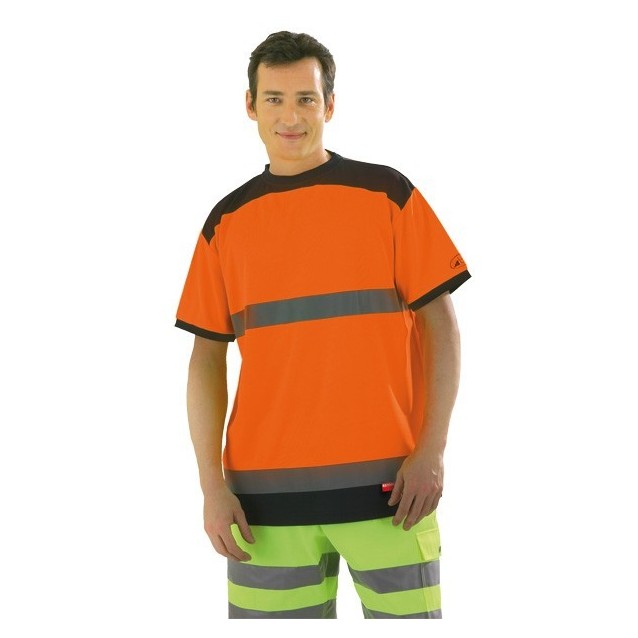 T shirt orange fluo taille L