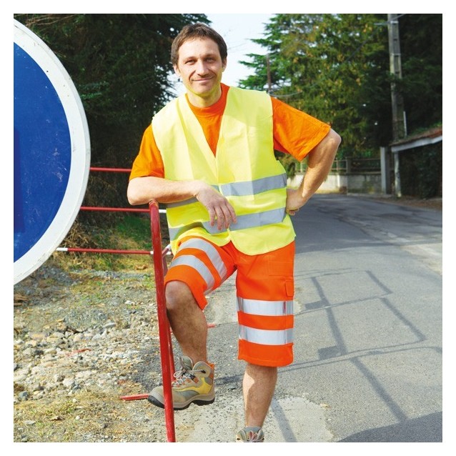 Bermuda orange fluo taille XXL