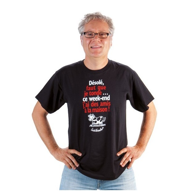 T-shirt  "Désolé faut que je tonde, j'ai..."  Homme Taille L