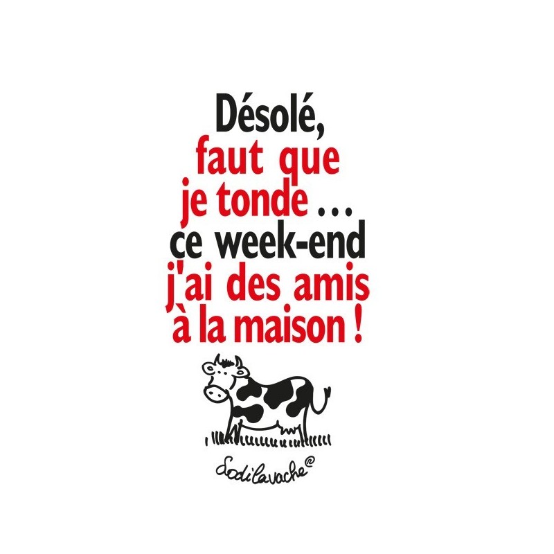 T-shirt  "Désolé faut que je tonde, j'ai..." Homme Taille XXL