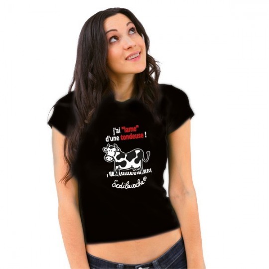 T-shirt : " J'ai lame d'une tondeuse... !" Femme Taille S