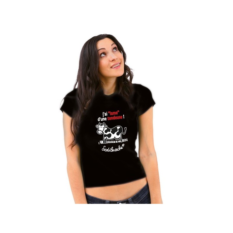 T-shirt : " J'ai lame d'une tondeuse... !" Femme Taille S
