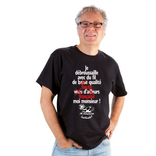 T-shirt : "Je débroussaille avec du fil... " Homme Taille L