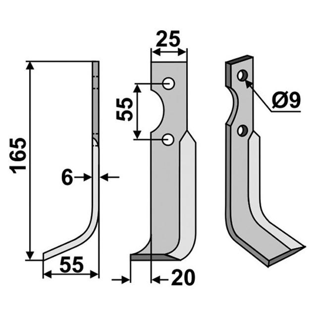 Couteau pour B.C.S, Grillo (1D 1G)