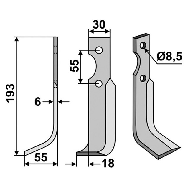 Couteau pour B.C.S (1D 1G)