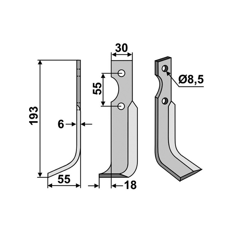 Couteau pour B.C.S (1D 1G)