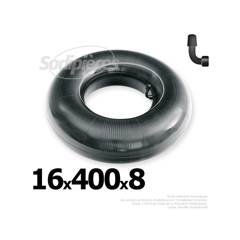 Chambre à air 16 x 400 x 8 valve coudée