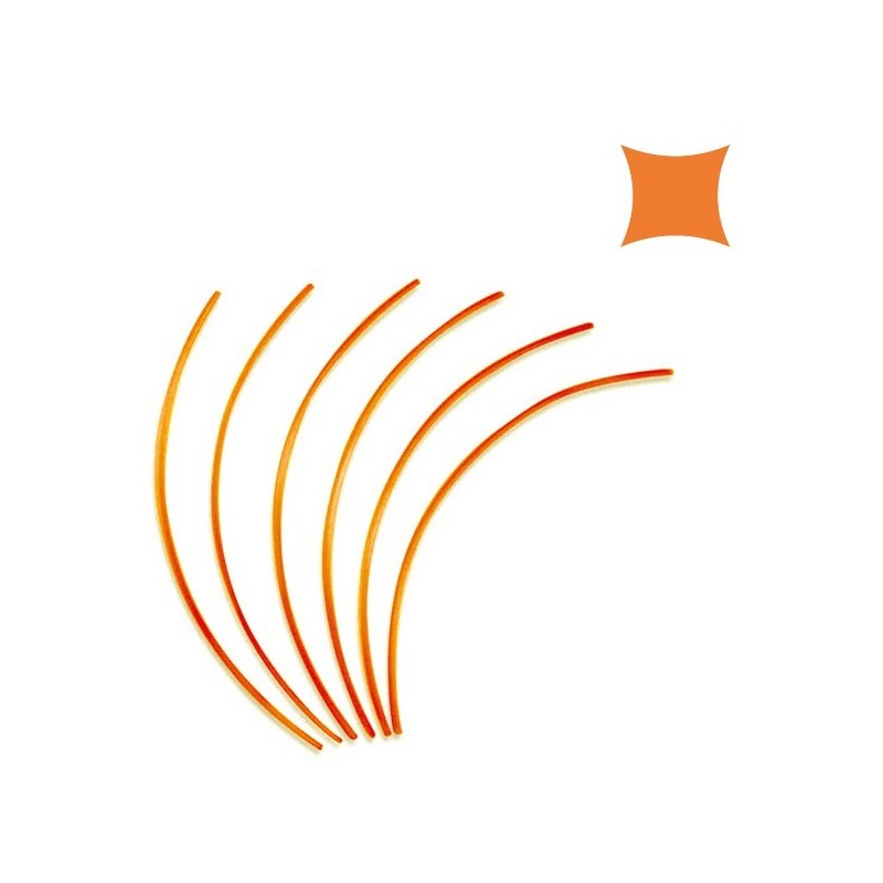 Fil débroussailleuse nylon carré. 4 mm x 42 cm. Lot de 26 brins. Orange