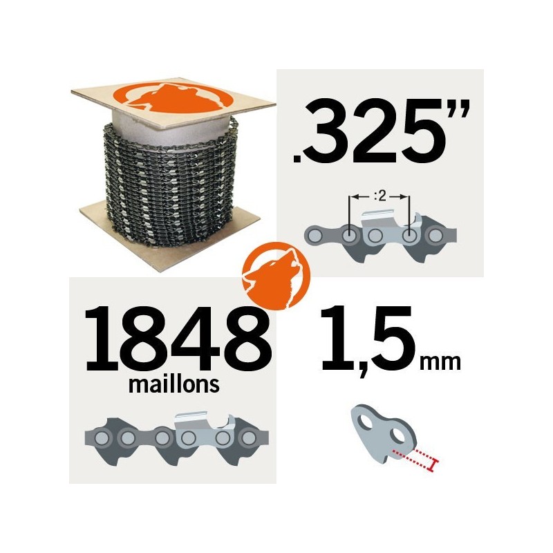 Chaine KERWOOD 100 pieds 0,325" , 1,5