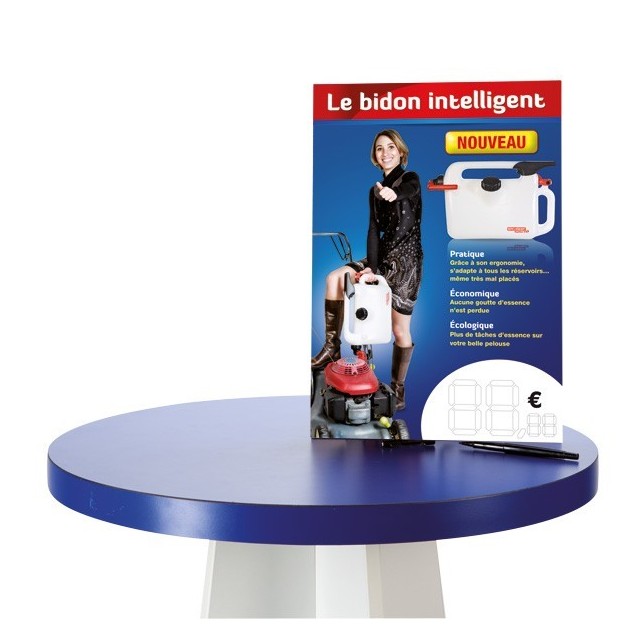 Pour tout achat de 5 bidons, cette "PLV Prix"  offerte !