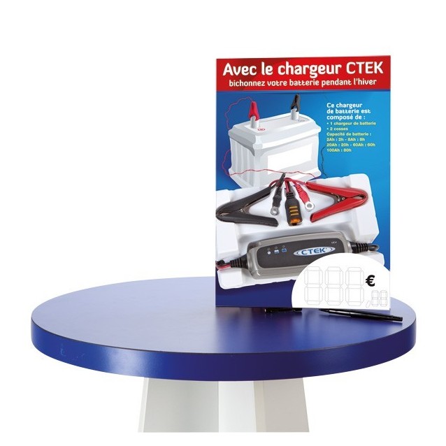 Pour tout achat de 2 chargeurs cette "PLV Prix" offerte !