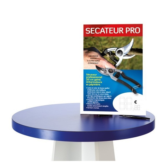 Pour tout achat de 5 sécateurs cette "PLV Prix" offerte !