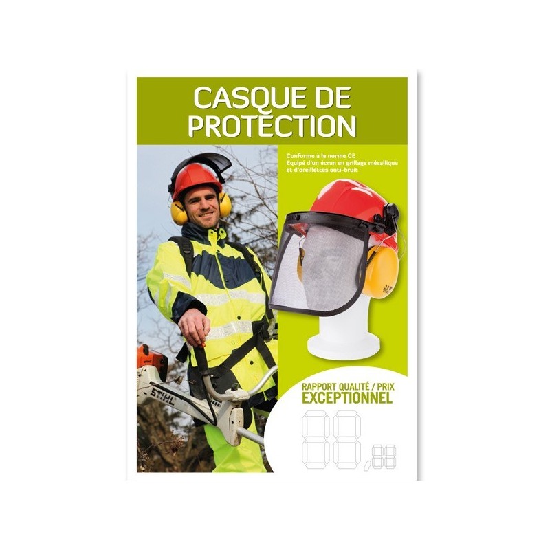 Pour tout achat de 10 casques, cette "PLV Prix"  offerte !