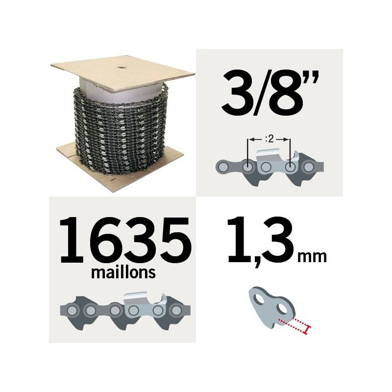 2 Chaînes KERWOOD. Prix super promo ...! 100 pieds 3/8", 1,3mm