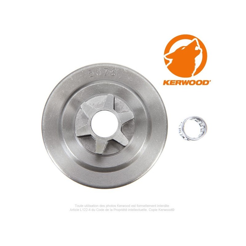 Pignon tronçonneuse étoile 3/8"LP. 6 dents. Dolmar