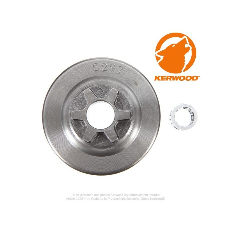 Pignon tronçonneuse étoile 3/8"LP. 6 dents. OLEO MAC