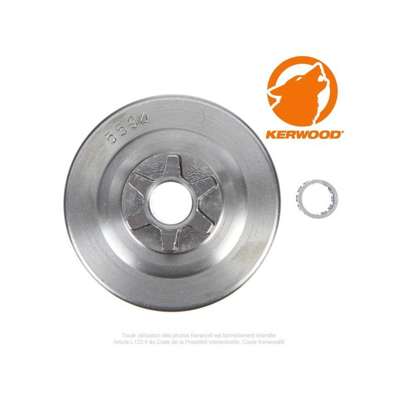 Pignon tronçonneuse étoile 3/8"LP. 6 dents. TANAKA