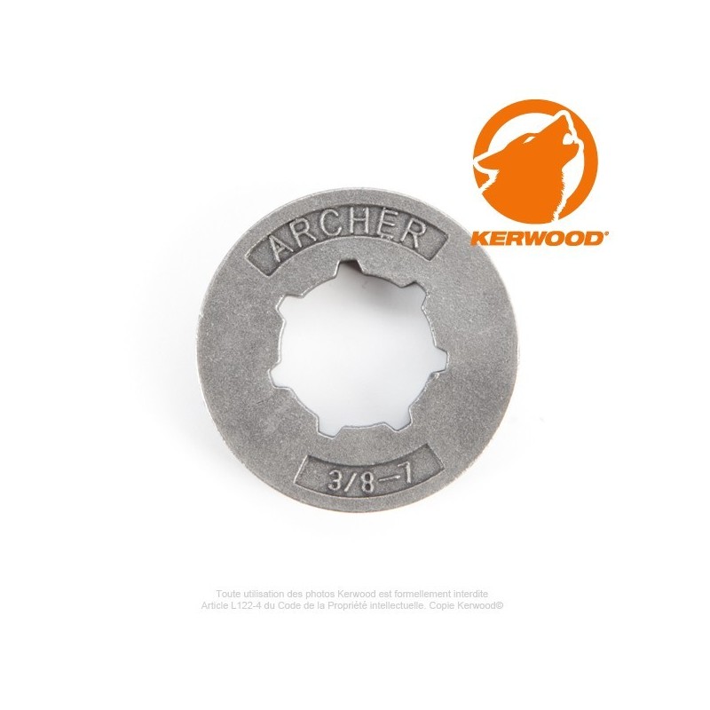 Bague mini pour pignon tronçonneuse 7 dents 3/8". 