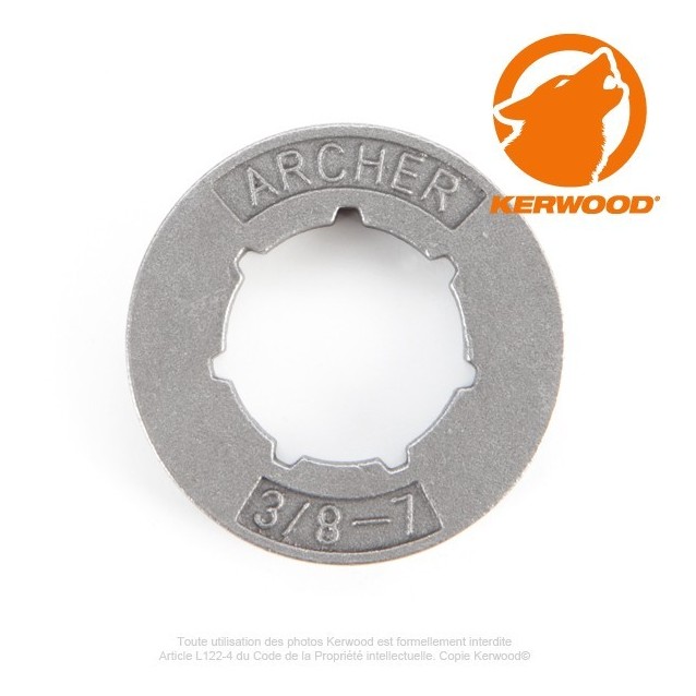 Bague petite pour pignon tronçonneuse 7 dents 3/8". Bague petite pour pignon tronçonneuse 7 dents 3/8".