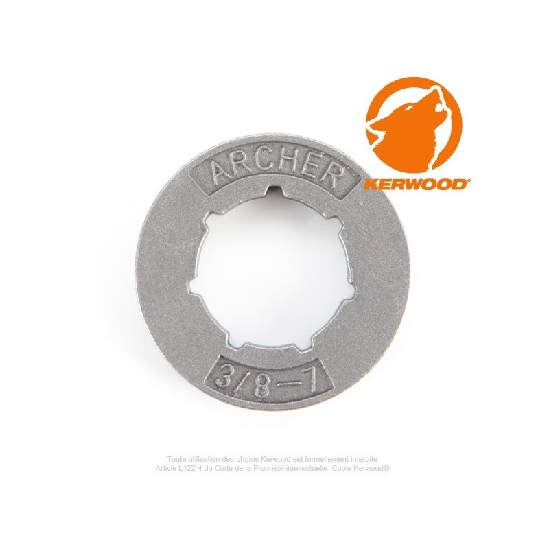 Bague petite pour pignon tronçonneuse 7 dents 3/8". 