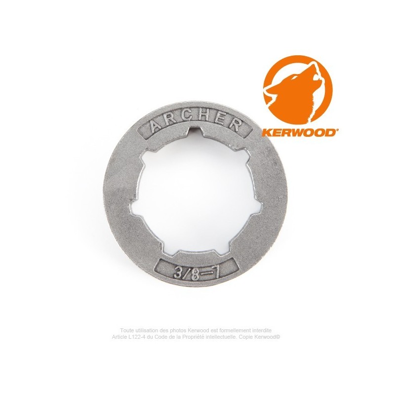 Bague standard pour pignon tronçonneuse 7 dents 3/8". 