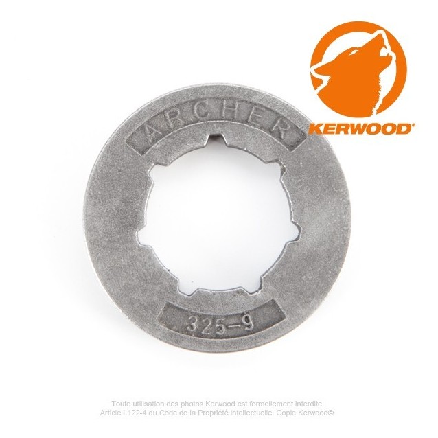 Bague standard pour pignon tronçonneuse 9 dents 0,325". Bague standard pour pignon tronçonneuse 9 dents 0,325".