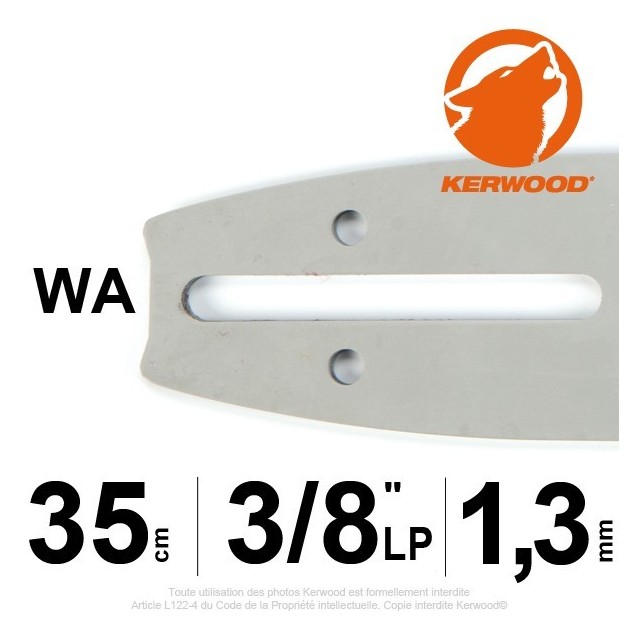 Guide KERWOOD. 35cm 3/8" LP. 1.3 mm. 14B2KCWA