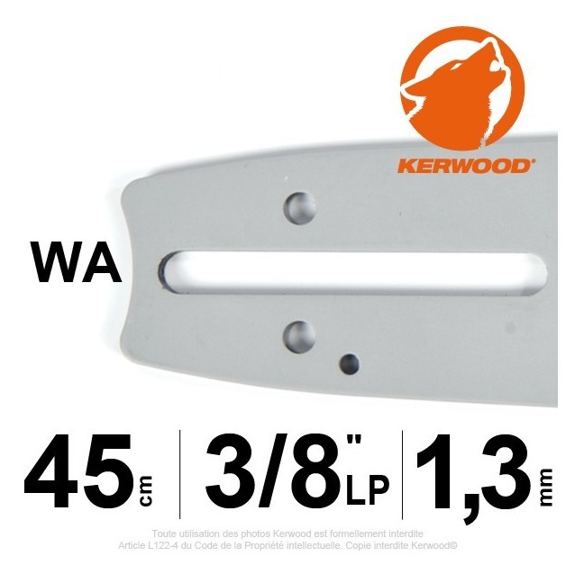 Guide Kerwood. 45 cm, 3/8"LP. 1,3 mm. 18B2KCWA