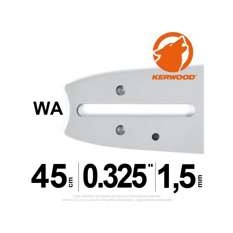 Guide Kerwood. 45 cm, 0,325". 1,5 mm. 18C3KLWA