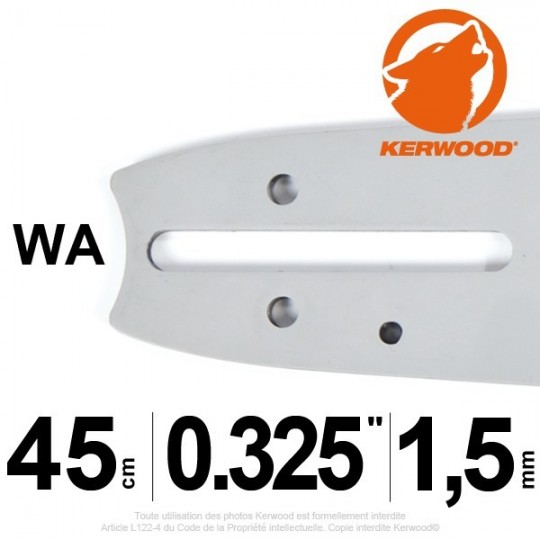 Guide Kerwood. 45 cm, 0,325". 1,5 mm. 18C3KLWA