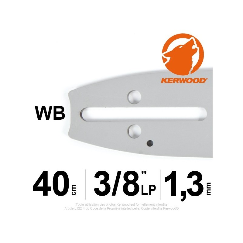 Guide Kerwood. 40 cm, 3/8"LP. 1,3 mm. 16B2KCWB