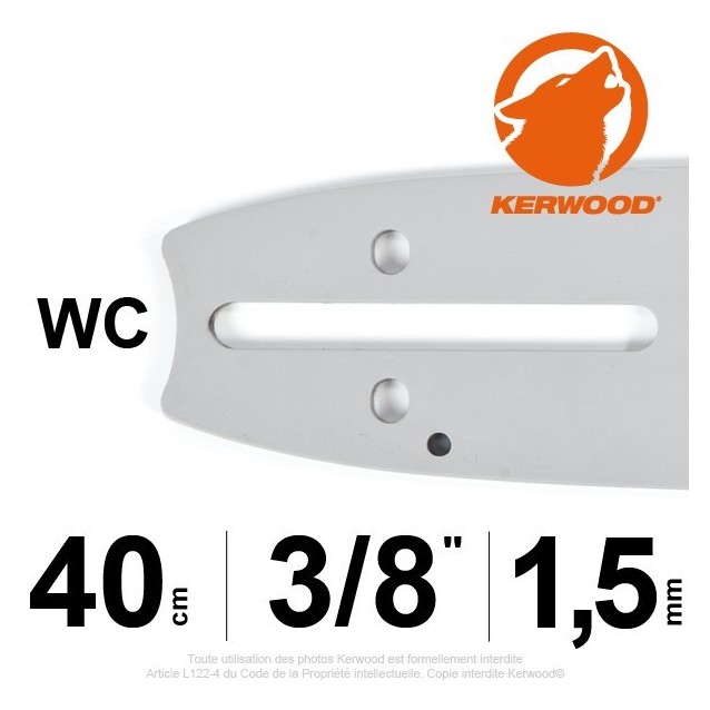 Guide Kerwood. 40 cm, 3/8". 1,5 mm. 16A3KLWC