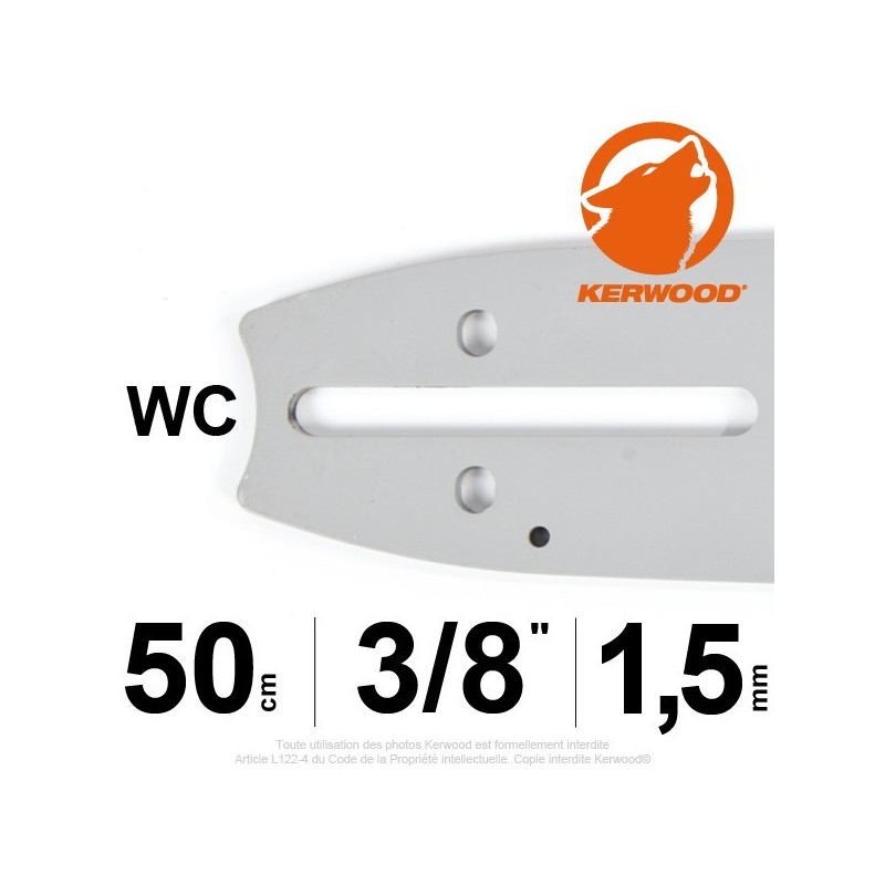 Guide Kerwood. 50 cm, 3/8". 1,5 mm. 20A3KLWC