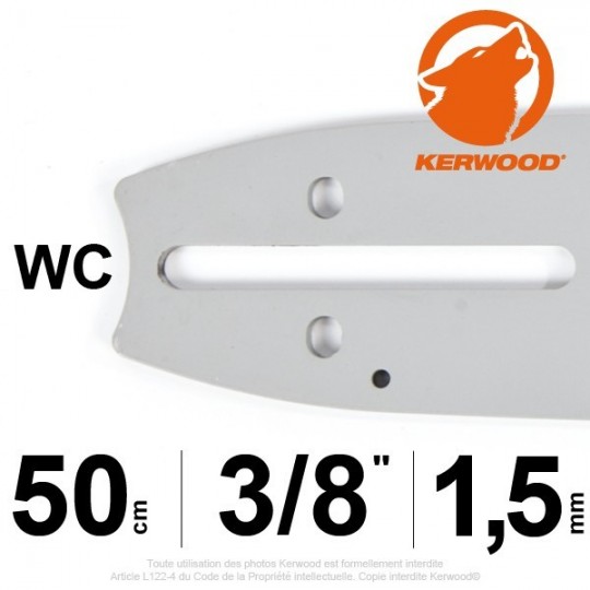 Guide Kerwood. 50 cm, 3/8". 1,5 mm. 20A3KLWC