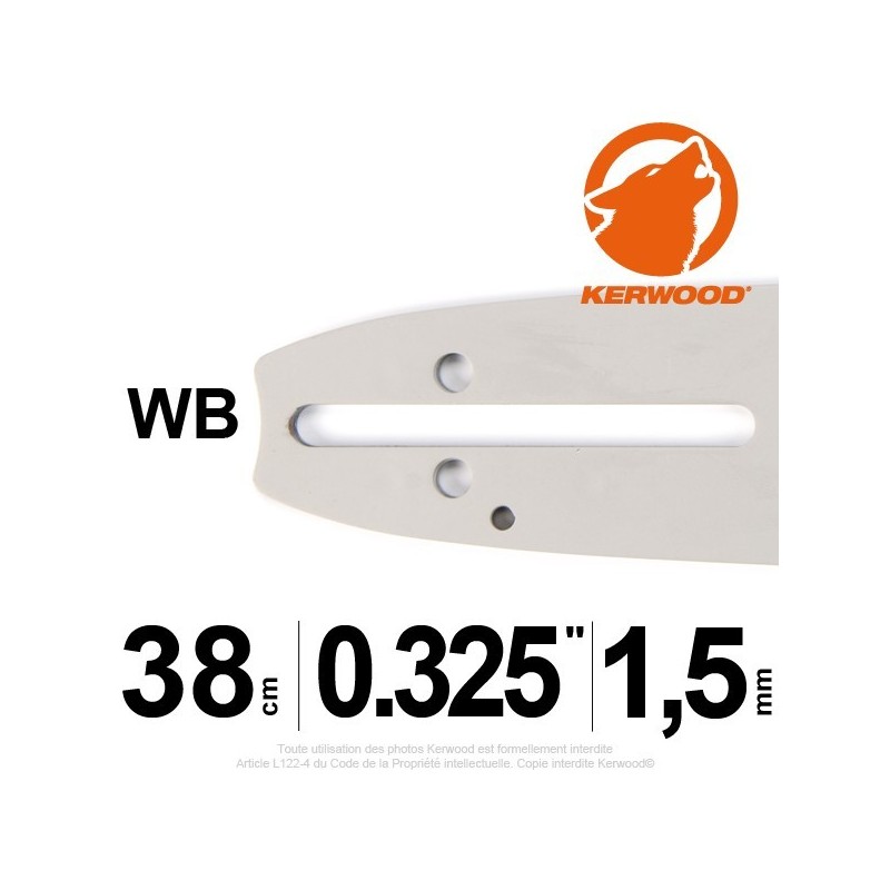 Guide KERWOOD  38cm 0.325". 1.5 mm. 15C3KSWB