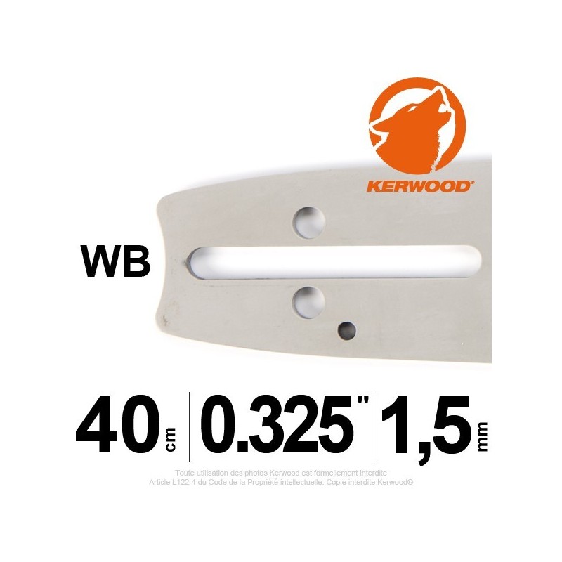 Guide KERWOOD. 40cm 0.325". 1.5 mm. 16C3KSWB