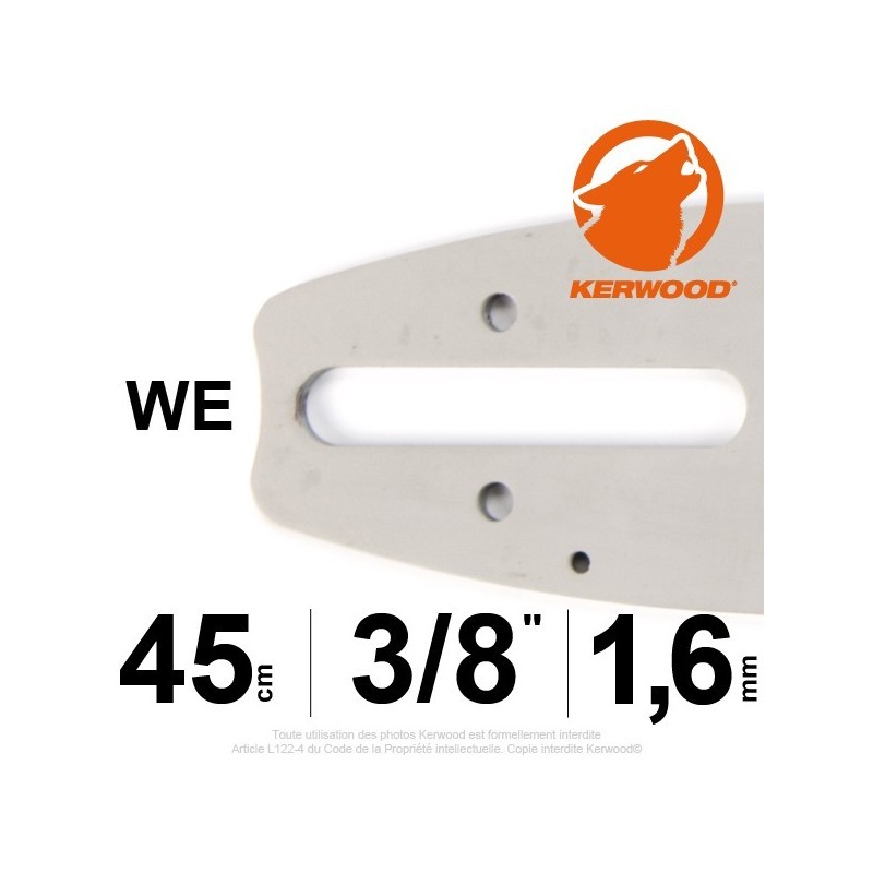 Guide KERWOOD. 45cm 3/8". 1.6 mm. 18A4KLWE