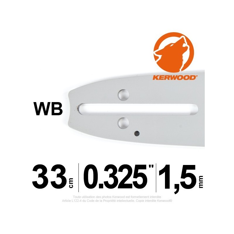 Guide Kerwood. 33 cm, 0,325". 1,5 mm. 13C3KLWB