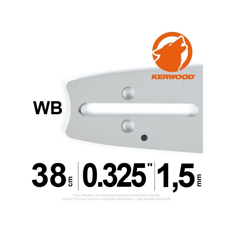 Guide Kerwood. 38 cm, 0,325". 1,5 mm. 15C3KLWB