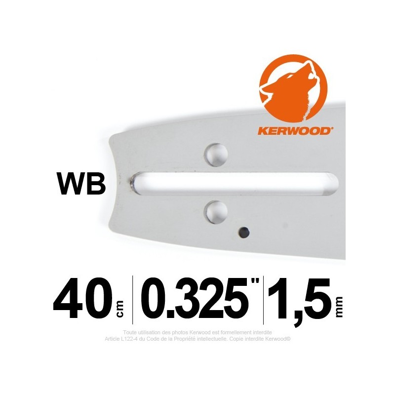 Guide Kerwood. 40 cm, 0,325". 1,5 mm. 16C3KLWB