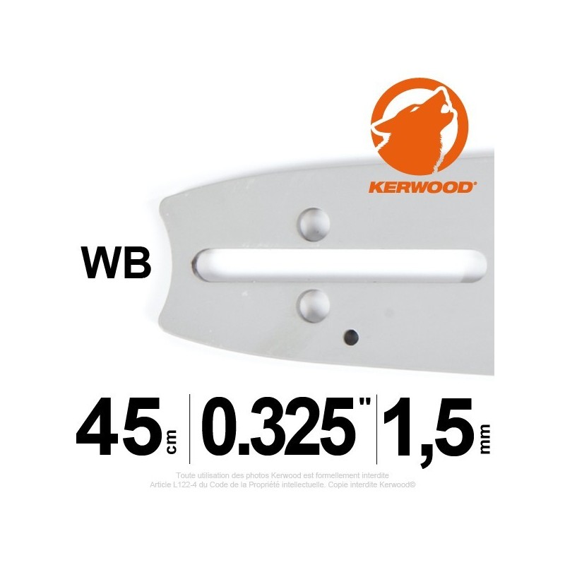 Guide Kerwood. 45 cm, 0,325". 1,5 mm. 18C3KLWB