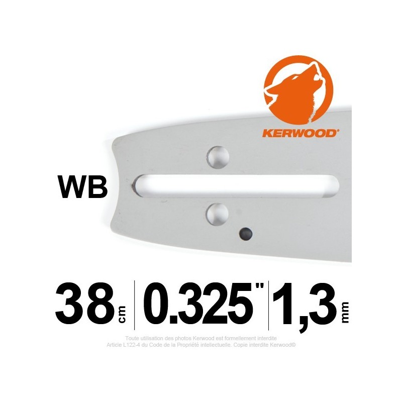 Guide Kerwood. 38 cm, 0,325". 1,3 mm. 15C2KLWB