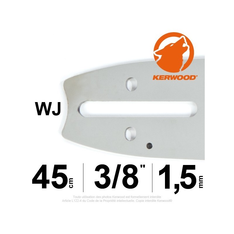Guide Kerwood. 45 cm, 3/8". 1,5 mm. 18A3KLWJ