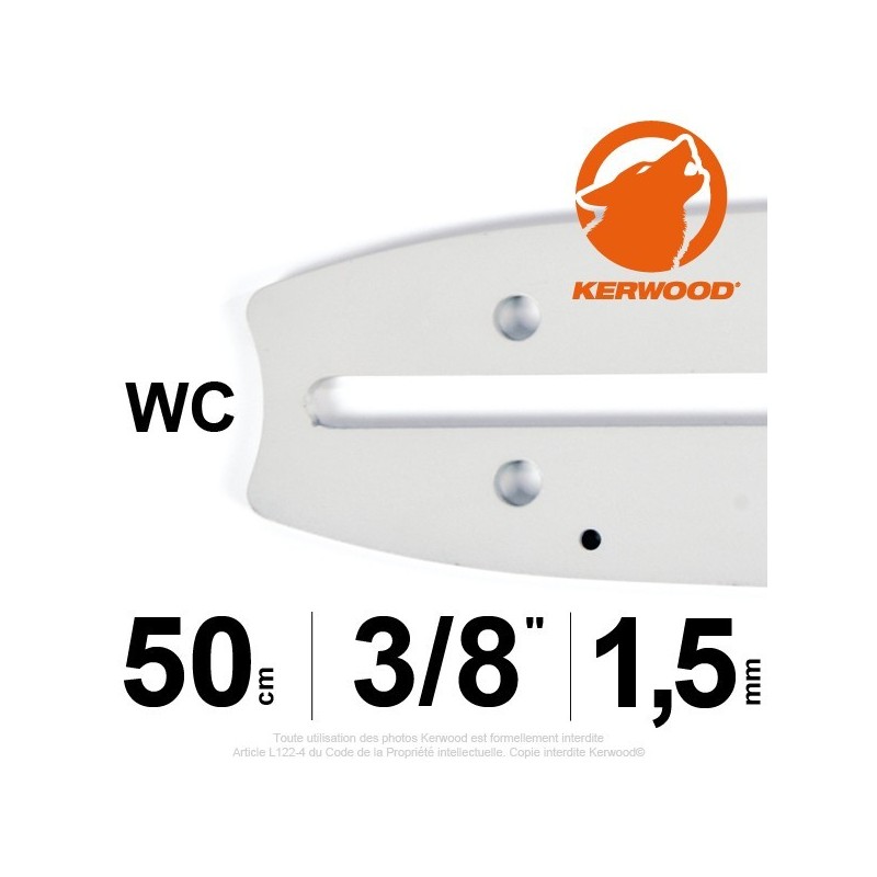 Guide Kerwood. 50 cm, 3/8". 1,5 mm. 20A3KNWC