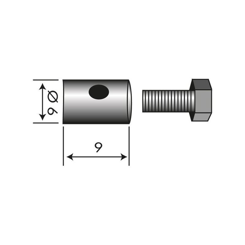 Serre câble pour cable jusqu'à Ø 2 mm. Ø butée 6 mm (vendu par 10)