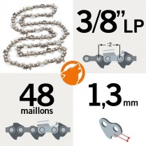 Chaîne tronçonneuse KERWOOD 48 maillons 3/8"LP,1,3mm