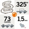 Chaîne tronçonneuse KERWOOD 73 maillons 0.325", 1,5mm