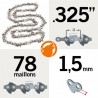 Chaîne tronçonneuse KERWOOD 78 maillons 0.325", 1,5mm